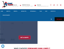 Tablet Screenshot of forwardvanlines.com